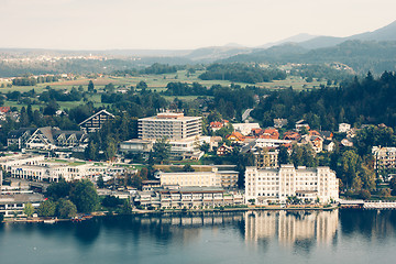 Image showing View from the castle to Lake Bled