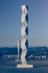 Image showing Statues Pillars on the square Michelangelo in Florence