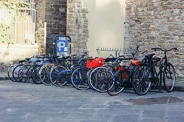 Image showing Bicycle parking in Florence