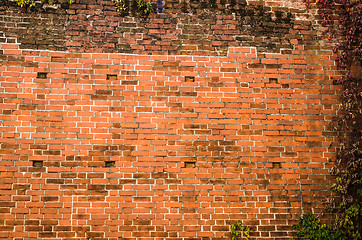 Image showing Old dilapidated brick wall of Riga