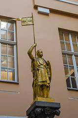 Image showing Artesian well Gold Knight in the old city of Riga