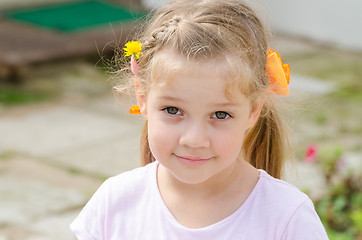 Image showing Portrait of a cute four-year girl