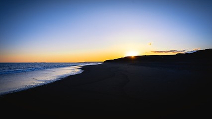 Image showing Beautiful sunset with landscape