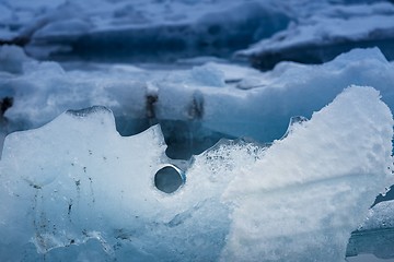 Image showing Blue icebergs closeup