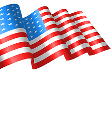 Image showing Flags USA Waving Wind and Ribbon