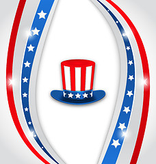 Image showing Abstract Background with Uncle Sam\'s Hat for American Holidays