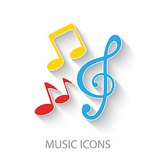 Image showing Colorful Stylish Music Icons