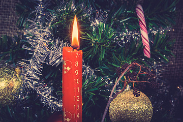 Image showing Christmas candle counting down for Xmas