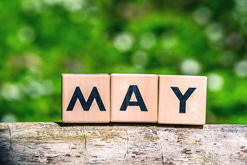 Image showing May sign made of wood