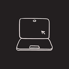 Image showing Laptop with cursor sketch icon.