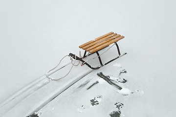 Image showing Sledge on a frozen lake