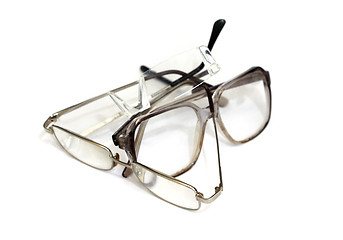 Image showing Several nerd glasses on a white background.