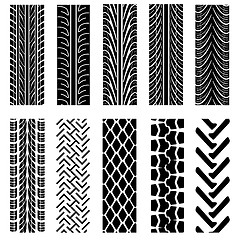 Image showing Set of detailed tire prints, illustration