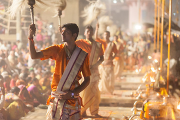 Image showing Ganges Aarti ceremony, Varanasi