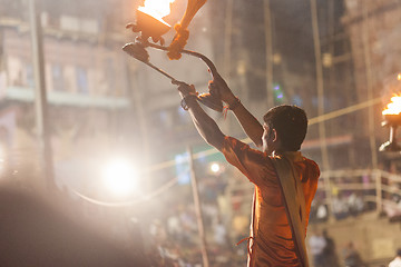 Image showing Ganges Aarti ceremony, Varanasi