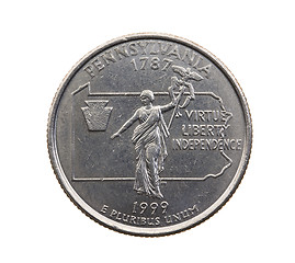 Image showing coin in a quarter of the US dollar