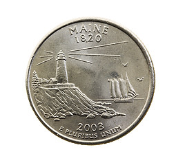 Image showing coin in a quarter of the US dollar