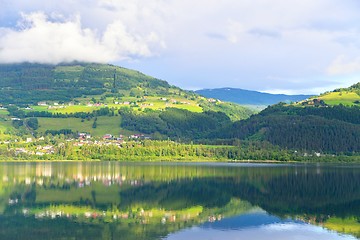 Image showing Reflection on a lake in Voss, Norway