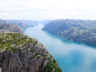 Image showing Norway fjord: a view from the pupit rock
