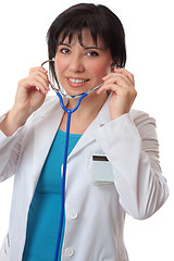 Image showing Doctor with stethoscope