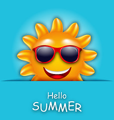 Image showing Cool Summer Sun in Sunglasses, Beautiful Card