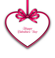 Image showing  Celebration Card in form Heart with Ribbon for Valentines Day