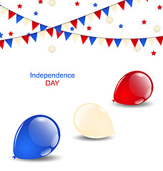 Image showing Colorful balloons in american flag colors