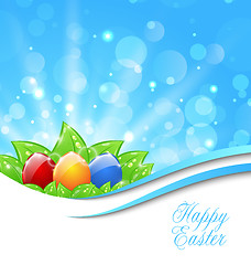 Image showing Spring Background with Easter Colorful Eggs