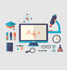 Image showing Set flat icon of objects chemical laboratory 