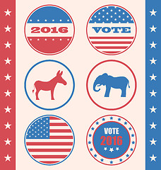 Image showing Retro Style of Button for Vote or Voting Campaign Election