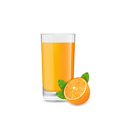 Image showing Orange Cool Cocktail and Half of Fruit