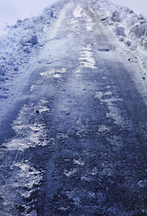 Image showing ice slick road