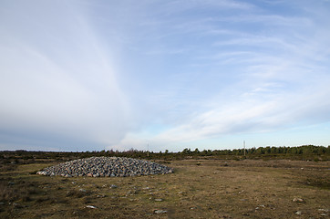 Image showing Ancient burial place with cobble stones