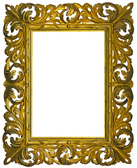 Image showing Vintage gilded wooden Frame Isolated with Clipping Path