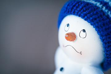 Image showing Cute Snowman on Wooden Table