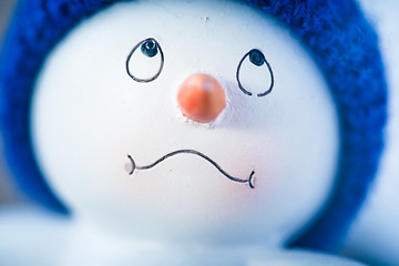 Image showing Cute Snowman on Wooden Table