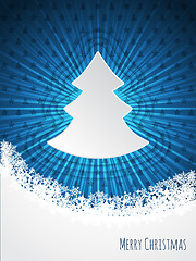 Image showing Blue christmas bursting greeting card design