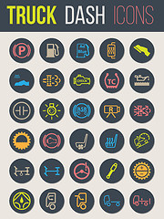 Image showing Truck dashboard icon set