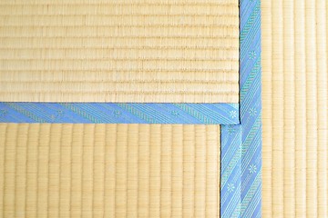 Image showing Tatami with light blue edging, ribbon