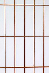 Image showing Shoji closeup. Japanese sliding door with paper panel.