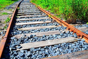 Image showing Rusty railway tracks