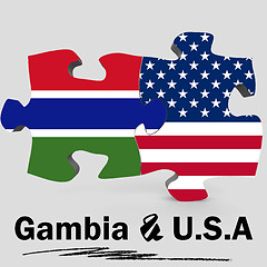 Image showing USA and Gambia flags in puzzle 