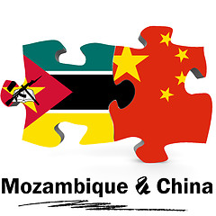 Image showing China and Mozambique flags in puzzle 