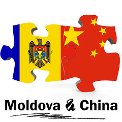 Image showing China and Moldova flags in puzzle 