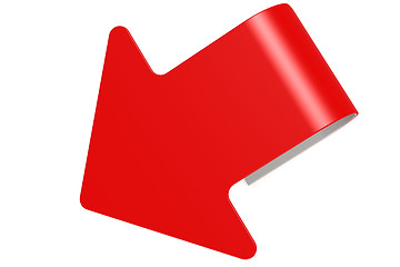 Image showing Red arrow with curved tail