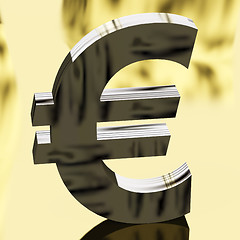 Image showing Silver Euro Sign As Symbol For Money Or Wealth
