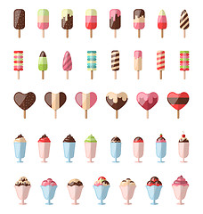 Image showing Collection Different Colorful Ice Creams