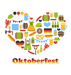 Image showing Heart made in Oktoberfest Colorful Symbols