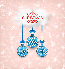 Image showing Christmas Elegance Card with Balls and Cloud