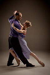 Image showing The man and the woman dancing argentinian tango